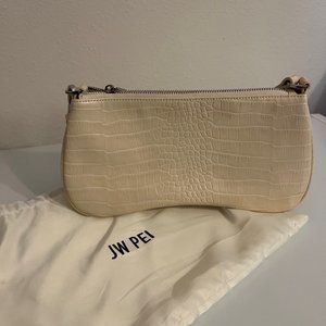 JW PEI Women's Eva Shoulder Handbag - Ivory Croc